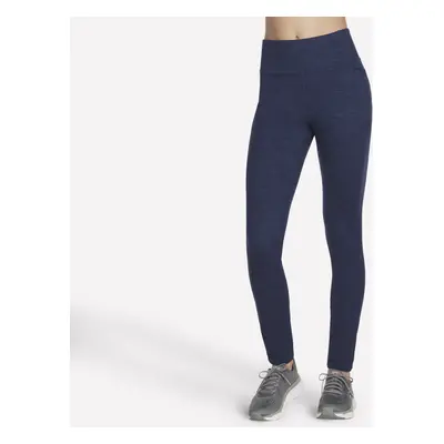 Skechers Women's GOSTRETCH Diamond Brushed FL High-Waisted Legging in Navy Blue, Size | Polyeste