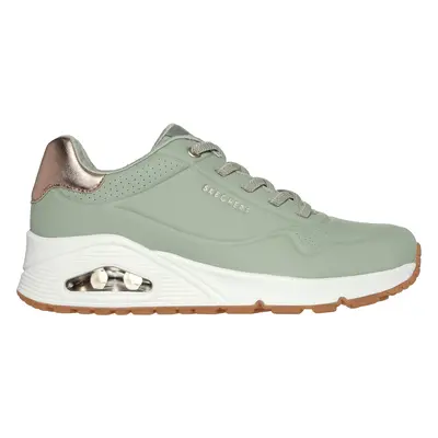 Skechers Women's Uno - Shimmer Away Sneaker in Sage, Size | Synthetic/Textile