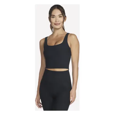 Skechers Women's GO FLEX RIB Longline Bra in Black, Size | Nylon/Spandex