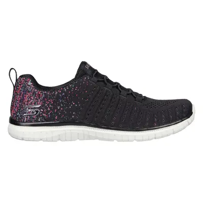 Skechers Women's Virtue Sneaker in Black/Pink, Size | Textile/Synthetic, Vegan, Machine Washable