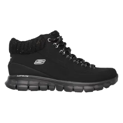 Skechers Women's Synergy - Winter Nights Sneaker in Black, Size | Leather/Synthetic/Textile