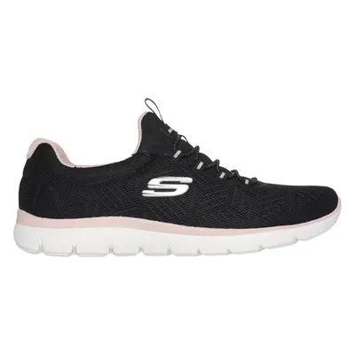 Skechers Women's Summits - Artistry Chic Sneaker in Black/Pink, Size | Textile/Synthetic, Vegan,