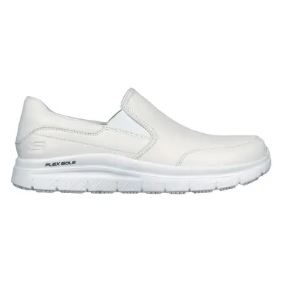 Skechers Men's Work Relaxed Fit: Flex Advantage SR - Bronwood Slip-On Shoes in White, Size | Lea