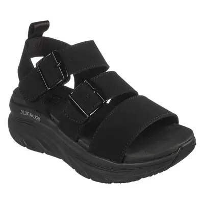 Skechers Women's Relaxed Fit: D'Lux Walker - Retro Cosmos Sandals in Black, Size Vegan