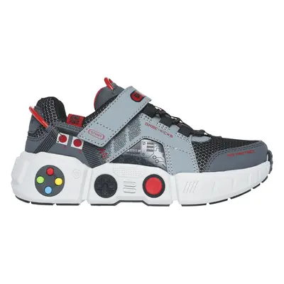 Skechers Boy's Game Kicks: Gametronix Sneaker in Gray, Size | Synthetic/Textile, Machine Washabl