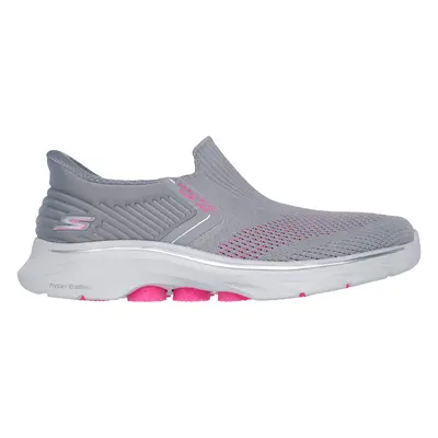 Skechers Women's Slip-ins: GO WALK - Ida Slip-On Shoes in Gray/Hot Pink, Size | Textile/Syntheti