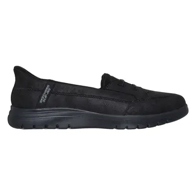 Skechers Women's Slip-ins: On-the-GO Flex Shoes in Black, Size Wide | Textile, Vegan, Machine Wa