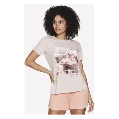 Skechers Women's Dreamy Escape T-Shirt in Light Pink, Size Large | Cotton/Polyester