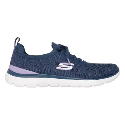 Skechers Women's Summits - Sneak Peek Sneaker in Navy Blue/Lavender, Size | Textile, Vegan, Mach