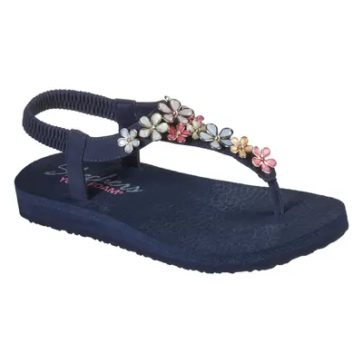 Skechers Women's Meditation - Glass Daisy Sandals in Navy Blue, Size | Synthetic, Vegan