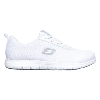 Skechers Women's Work Relaxed Fit: Ghenter - Bronaugh SR Sneaker in White, Size | Textile/Synthe