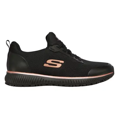 Skechers Women's Work: Squad SR Sneaker in Black/Rose Gold, Size | Textile/Synthetic