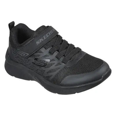 Skechers Girls Microspec - Never Late Sneaker in Black, Size | Textile/Synthetic, Machine Washab