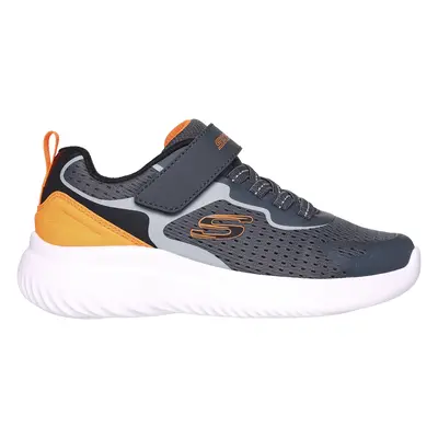 Skechers Boy's Bounder 2.0 Sneaker in Charcoal/Orange | Synthetic/Textile, Machine Washable