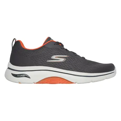 Skechers Men's GO WALK Arch Fit 2.0 - Idyllic Sneaker in Charcoal/Orange, Size | Textile/Synthet