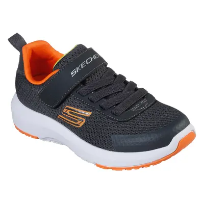 Skechers Boy's Dynamic Tread Sneaker in Charcoal/Orange, Size | Textile/Synthetic, Machine Washa