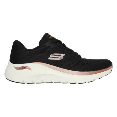 Skechers Women's Arch Fit 2.0 - Glow The Distance Sneaker in Black/Rose Gold, Size | Textile/Syn