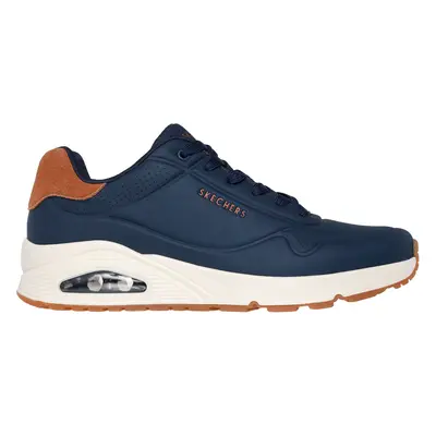 Skechers Men's Uno - Suited On Air Sneaker in Navy Blue, Size | Synthetic/Leather/Synthetic