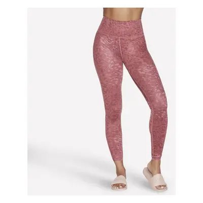 Skechers Women's GO SCULPT High-Waisted Leopard Legging in Mauve/Purple, Size Large | Polyester/