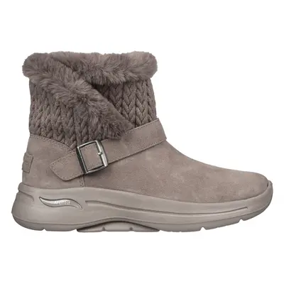 Skechers Women's GO WALK Arch Fit - True Embrace Boots in Dark Taupe, Size | Leather/Textile