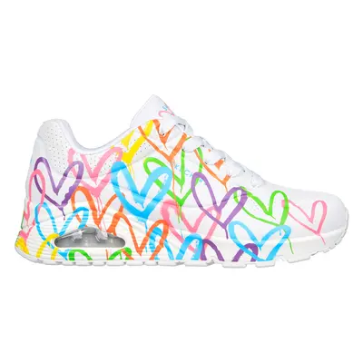 Skechers Women's JGoldcrown: Uno - Highlight Love Sneaker in White, Size | Synthetic/Textile