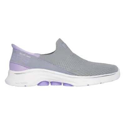 Skechers Women's Slip-ins: GO WALK - Mia Slip-On Shoes in Gray/Lavender, Size | Textile/Syntheti