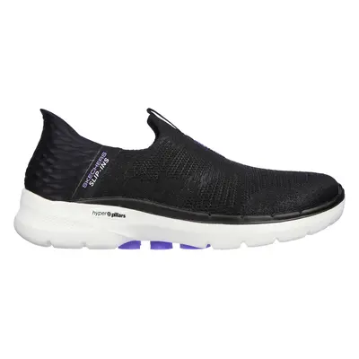 Skechers Women's Slip-ins: GO WALK - Fabulous View Slip-On Shoes in Black/Lavender, Size | Texti