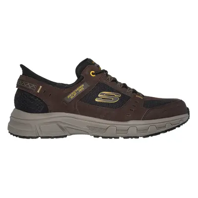 Skechers Men's Slip-ins RF: Oak Canyon Sneaker in Brown/Black, Size | Leather/Textile/Synthetic