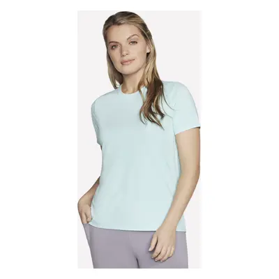 Skechers Women's GO DRI SWIFT T-Shirt in Blue/Mint, Size Large | Polyester/Spandex