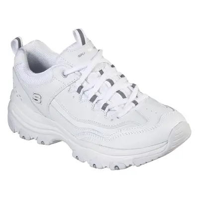 Skechers Women's Iconic Sneaker in White/Silver, Size | Leather/Synthetic/Textile