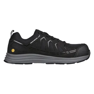 Skechers Men's Work: Malad II Comp Toe Sneaker in Black, Size | Textile/Synthetic