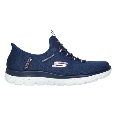 Skechers Women's Slip-ins Waterproof: Summits - Best Choice Sneaker in Navy Blue/Coral, Size | T