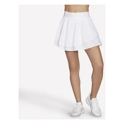 Skechers Women's Sport Court Layered Skort in White, Size Large | Polyester/Spandex