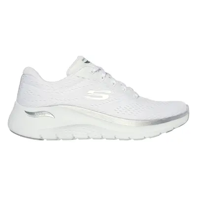 Skechers Women's Arch Fit 2.0 - Glow The Distance Sneaker in White/Silver, Size | Textile/Synthe