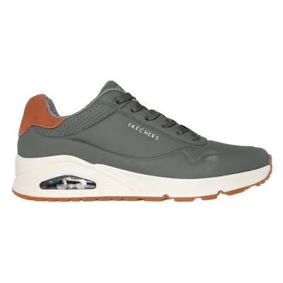 Skechers Men's Uno - Suited On Air Sneaker in Olive, Size | Synthetic/Leather/Synthetic