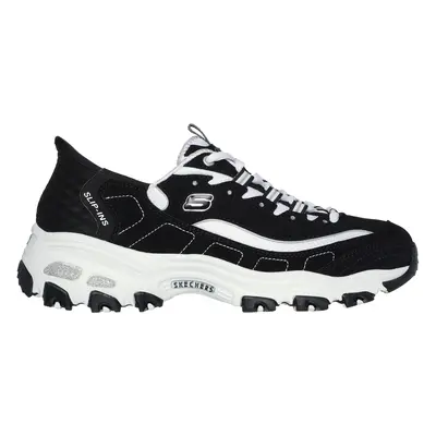 Skechers Women's Slip-ins: D'Lites - New Classic Sneaker in Black/White, Size | Leather/Textile/