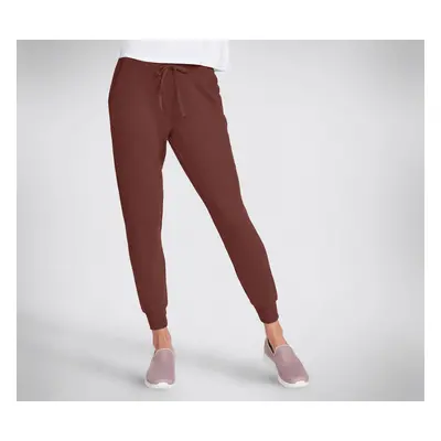 Skechers Women's SKECHLUXE Restful Jogger Pant in Burgundy/Brown, Size Large | Rayon/Polyester/S