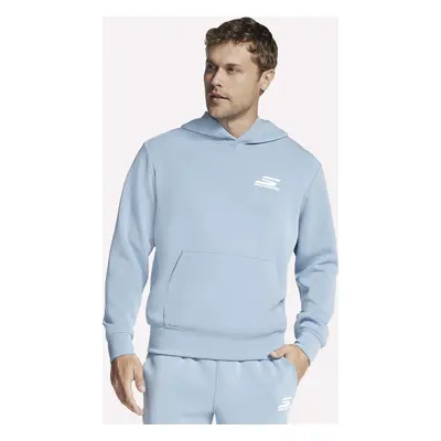 Skechers Men's Skech Cloud Elevate Hoodie in White/Blue, Size Medium | Polyester/Modal/Spandex