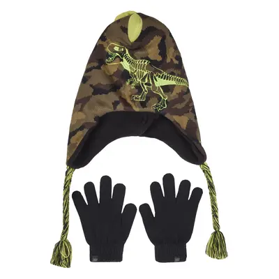 Skechers Girls Camouflage T-rex Hat and Glove Set