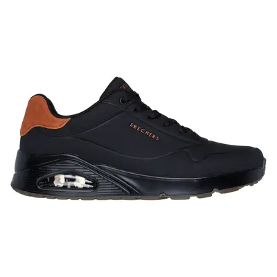 Skechers Men's Uno - Suited On Air Sneaker in Black, Size | Synthetic/Leather/Synthetic