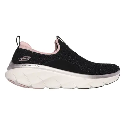 Skechers Women's Relaxed Fit: D'Lux Walker 2.0 - Sparkle Forever Sneaker in Black/Rose Gold, Siz