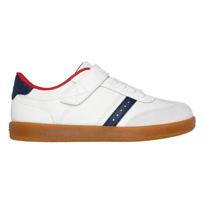 Skechers Boy's Zinger Street Sneaker in White/Navy Blue, Size | Synthetic/Leather/Textile