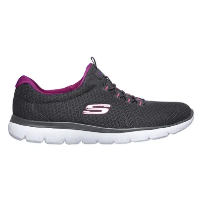 Skechers Women's Summits Sneaker in Charcoal/Purple, Size | Textile/Synthetic, Vegan, Machine Wa