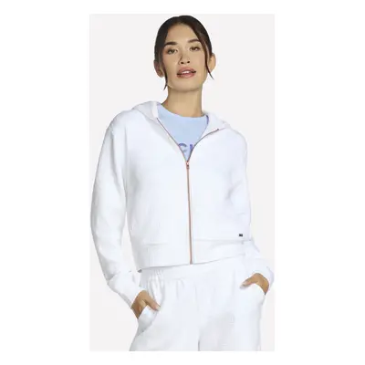 Skechers Women's GO WALK Everywhere Diamond FZ Jacket in White, Size | Polyester