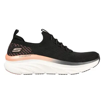 Skechers Women's Relaxed Fit: D'Lux Walker - Let it Glow Sneaker in Black/Rose Gold, Size | Text