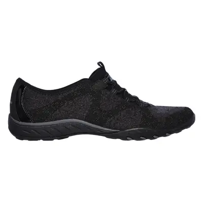 Skechers Women's Relaxed Fit: Breathe-Easy - Opportuknity Flats in Black, Size Wide | Textile/Sy