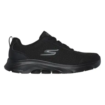 Skechers Women's GO WALK - Clear Path Sneaker in Black, Size Wide | Textile/Synthetic, Vegan, Ma