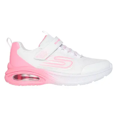 Skechers Girls Microspec Max Advance - Fly 3.0 Sneaker in White/Hot Pink, Size | Textile/Synthet