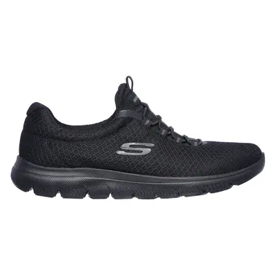 Skechers Women's Summits Sneaker in Black, Size | Textile/Synthetic, Vegan, Machine Washable