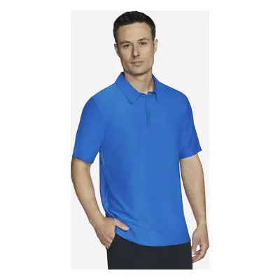 Skechers Men's GO DRI All Day Polo T-Shirt in Blue/Green, Size Small | Polyester